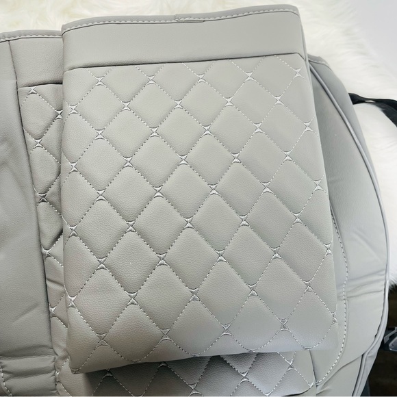 New 2Pcs Car Front Seat Cover Bottom PU Leather Cushion Protector/ Gray - Picture 6 of 9